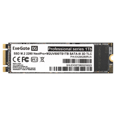 ������������� ���������� (SSD) Exegate 1Tb NextPro+ M2UV500TS1TB, 2280, SATA3 (EX295280RUS) Retail
