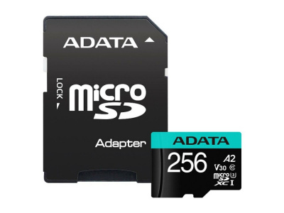 ����� ������ 256Gb MicroSD ADATA + SD ������� (AUSDX256GUI3V30SA2-RA1)