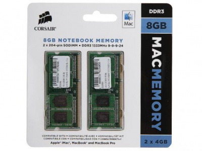     SO-DDR3 8Gb (2x4Gb) PC10600 1333MHz Corsair CMSA8GX3M2A1333C9