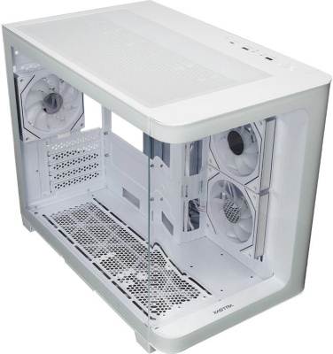 ������ XASTRA QR500M 3ARGB-FM-C10-UC White mATX/Aquarium/ 2 Curve Glass /3x120mm ARGB PWM FM fans/ Argb+PWM HUB 10port /Type-C/ QR500M-3FM12A-C10-UC-WH