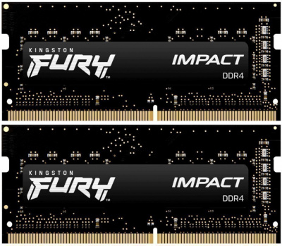   32Gb Kingston Fury Impact (KF432S20IBK2/32) (2x16Gb KIT) DDR4, 3200MHz, SO-DIMM 