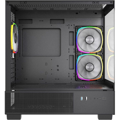 ������ Powercase Vision Micro M3B, Tempered Glass, 3x 120mm ARGB PWM Fan, ������, mATX  (CVMMB-A3)