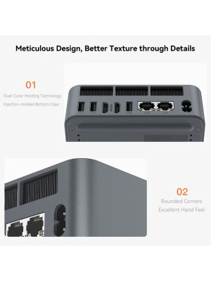 ����-�� Beelink EQR7, AMD Ryzen 7 7735HS/24 �� LPDDR5/1024 �� SSD/AMD Radeon Graphics/��� ��, ����� (BL/EQR7-LP/7735HS/24G/1TB/Milky Grey)
