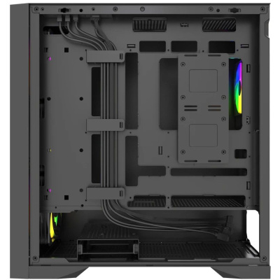 ������ Powercase ByteFlow Pro CP ARGB, Black, Non Window, Type-C, 4x 140mm ARGB PWM fans, ������, E-ATX  (CH9CLPB-A4)