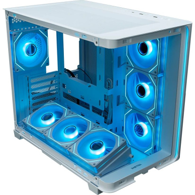 ������ XASTRA QR600 7ARGB C10-UC White ATX/Aquarium/Curve Glass /Led Strip/ 7x120mm ARGB PWM FM fans/ Argb+PWM HUB 10port /Type-C/ QR600-7FM12A-C10-UC-L-WH