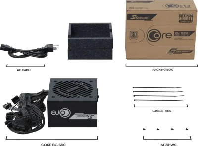 ���� ������� Seasonic 650W Core V2 BC-650, 80+ bronze, ������, retail (SRP-CBC651-A5A51JF)