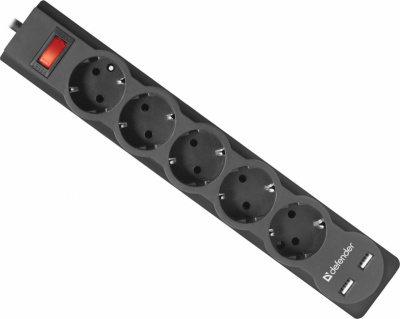 ������� ������ Defender DFS 755 5,0 �, 5 �������, 2xUSB 2.1A, ������