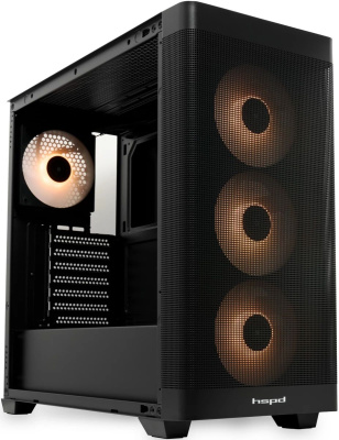 ������ �� ��� ����� ������� HSPD M740, Mesh Mid Tower, Black, M740-TGBK-ARGB