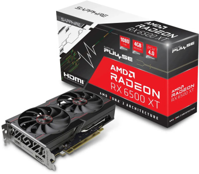 ���������� Sapphire PCI-E 4.0 11314-07-20G RX 6500XT Gaming OC Pulse AMD Radeon RX 6500XT 4Gb 64bit GDDR6 2685/18000 HDMIx1 DPx1 HDCP Ret
