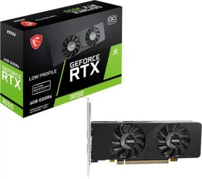 ���������� MSI NVIDIA GeForce RTX 3050 LP E 6G OC, GDDR6, Low Profile, OC, Ret