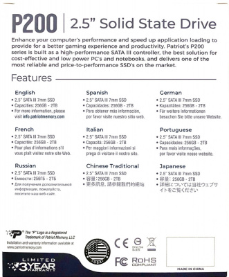   512Gb SSD Patriot P200 (P200S512G25)