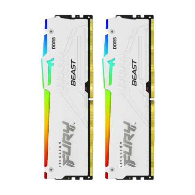������ �����������/ Kingston 32GB 5600MT/s DDR5 CL40 DIMM (Kit of 2) FURY Beast White RGB XMP (KF556C40BWAK2-32)
