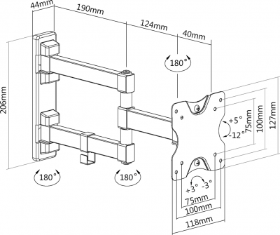 ��������� Ultramounts UM 894 13-27" max 20�� VESA 100x100 ���������-��������� � ���������