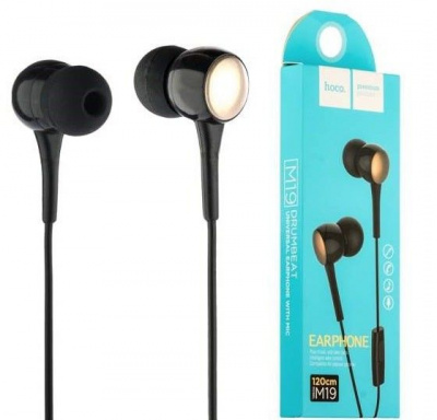 �������� HOCO M19 ������ ������/ 1.2�/ 3.5 mm jack/ Black