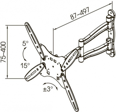 Kromax TECHNO-5 ����� 15-55" max.35�� VESA 400x400 ������� � ������