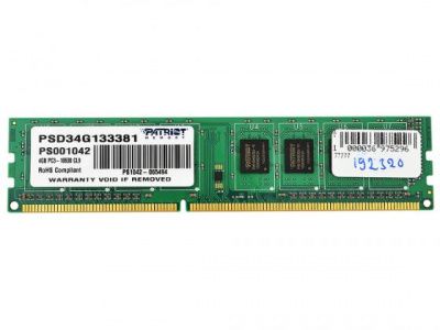����������� ������ 4Gb PC3-10600 1333MHz DDR3 DIMM Patriot PSD34G133381
