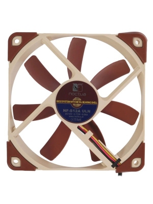 ����� ��� ������� Noctua NF-S12A ULN (120x120x25mm, 3-pin, 43.73CFM, 8.6dBA, 800RPM, Beige/Brown)
