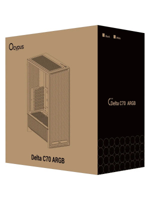 ������ Ocypus Delta C70 BK ARGB, EATX, Type-C*1, USB3.0*2, FRONT 3x120mm ARGB, REAR 1x120mm ARGB