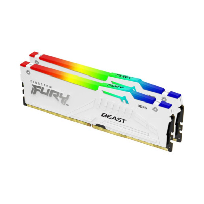 ������ ����������� Kingston 32GB 5200MT/s DDR5 CL40 DIMM (Kit of 2) FURY Beast White RGB XMP (KF552C40BWAK2-32)