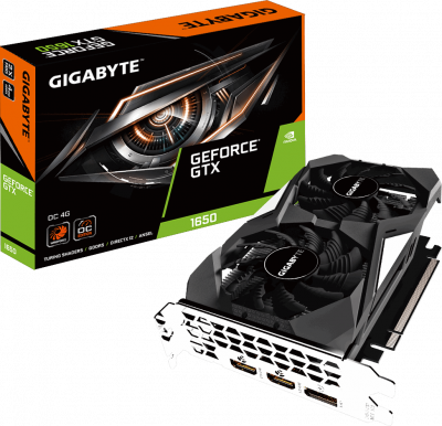  nVidia GeForce GTX1650 Gigabyte PCI-E 4096Mb (GV-N1650OC-4GD)