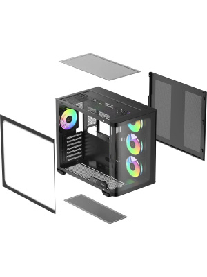 ������ Ocypus Iota C70 BK Curve ARGB Digital, ATX, Type-C*1, USB3.0*2, REAR 1x120mm ARGB, MB SIDE 3x120mm ARGB