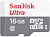   16Gb MicroSD SanDisk Ultra Class 10 (SDSQUNS-016G-GN3MN)
