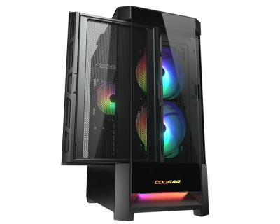 ������ Cougar Duoface RGB, 2�140�� + 1x120mm ARGB Fan, ARGB Fan Hub, ��� ��, ������, ATX (CGR-5ZD1B-RGB)