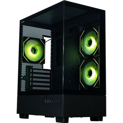 ������ XASTRA Q400M 3ARGB-C6-UC Black mATX/Aquarium/Screewless/ 3x120mm ARGB PWM FM fans/Argb+PWM HUB 6port/ Type-C/ Q400M-3FM12A-C6-UC