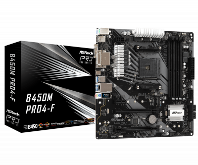 ����������� ����� ASROCK AMD B450 MATX B450M PRO4-F	