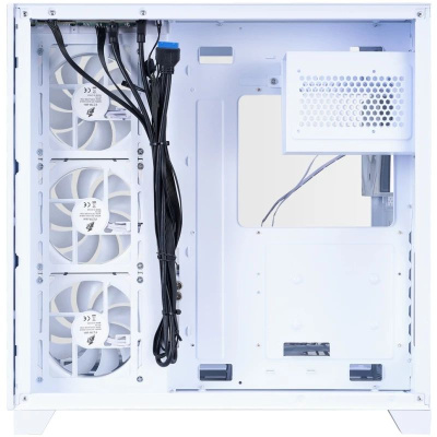 ������ 1STPLAYER MEGAVIEW MV8-TP ARGB White / ATX / 7x120mm ARGB fans & hub / MV8-TP-WH-6FC7R-W-1FC7-W-HUB2