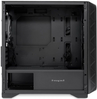 ������ �� ��� ����� ������� HSPD M321, Mesh Mini-tower, Black, M321-TGBK-ARGB