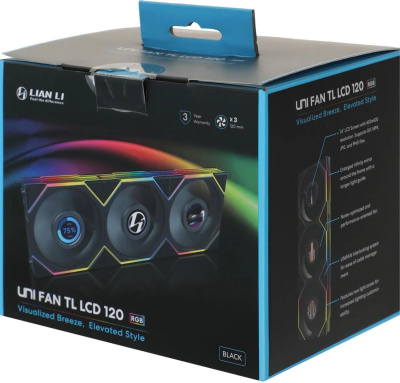 ���������� ��� ������� Lian-Li Uni Fan TL LCD 120 LCD ARGB 120�120x28 ������ 7-pin 27�� (����.:3��) (G99.12TLLCD3B.00) Ret
