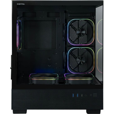 ������ XASTRA Q400M 5ARGB-FG-C6-UC Black mATX/Aquarium/Screewless/ 5x120mm ARGB PWM FG fans/Argb+PWM HUB 6port/ Type-C/ Q400M-5FG12A-C6-UC
