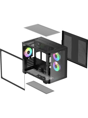 ������ Ocypus Iota C50 BK Curve ARGB Digital, MATX, Type-C*1, USB3.0*2, REAR 1x120mm ARGB, MB SIDE 2x120mm ARGB