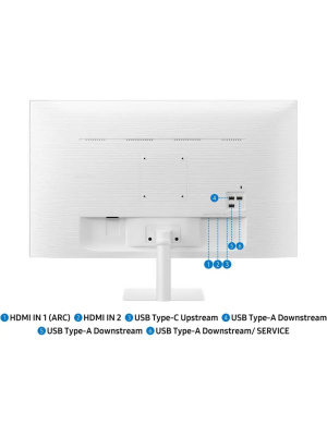 ������� Samsung Smart monitor M7 S32FM703UI 32" (VA 16:9 3840x2160x60Hz 4ms 300cd 3000:1 178/178 1���� HDMI USB-C(65W) 2*USB 2.0 Spk10W Tizen HDR10+ sRGB 99% Tilt WiFi5 BT5.2 VESA White �������)