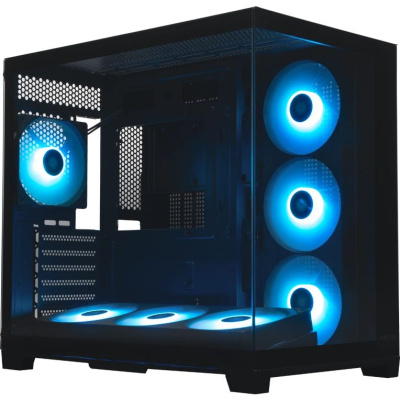 ������ XASTRA QW500 7ARGB-FC-C6-UC Black ATX/Aquarium/Screewless/1x120mm+2x360mm ARGB PWM FC fans/Argb+PWM HUB 6port/Type-C/ QW500-2FA36A-1FC12-C6-UC