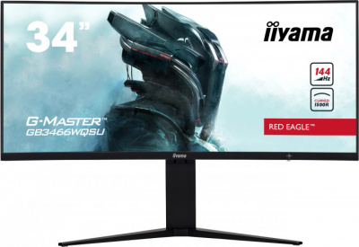  Iiyama 34" Red Eagle GB3466WQSU-B1 3440x1440 VA LED 144 1ms DisplayHDR400 Curved FreeSync  HDMI DisplayPort USB3.0