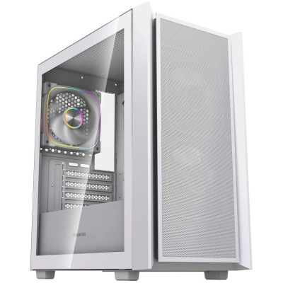 ������ Powercase Mistral SM03 ARGB, Tempered Glass, 3x120mm ARGB PWM fans, �����, mATX  (CMMSM03W-A3)