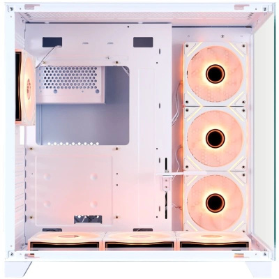 ������ 1STPLAYER MEGAVIEW MV8-TP ARGB White / ATX / 7x120mm ARGB fans & hub / MV8-TP-WH-6FC7R-W-1FC7-W-HUB2