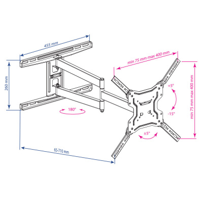��������� ��� ���������� Kromax DIX-19 ������ 22"-65" ����.45�� ��������� ���������-��������� � ���������
