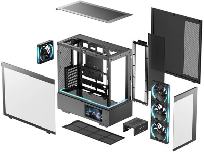 ������ Deepcool CH690 LCD, ��� ��, Midi-Tower ������ (R-CH690LCD-BKNNA0D-G)
