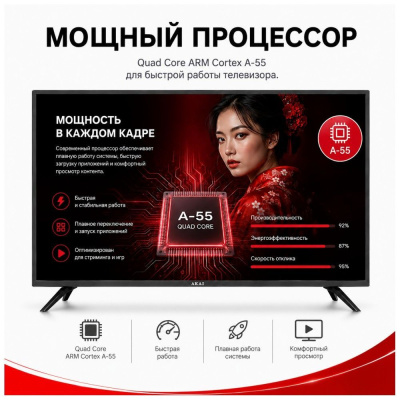 ��������� AKAI 43" ��������� Q-LED AKAI TA43BQ900 /UHD/SBER �����/