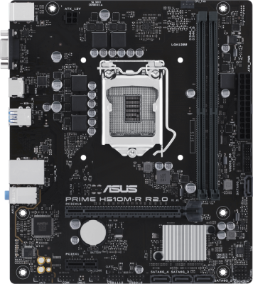 ����������� ����� Asus PRIME H510M-R R2.0-SI Soc-1200 Intel H470 2xDDR4 mATX AC`97 8ch(7.1) GbLAN+VGA+HDMI White Box