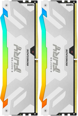 ������ ����������� Kingston 32GB 6400MT/s DDR5 CL32 DIMM (Kit of 2) FURY Renegade RGB White XMP (KF564C32RWAK2-32)