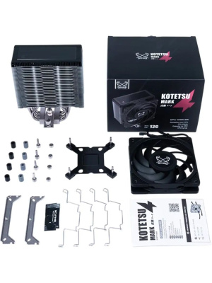 ����� ��� ���������� Scythe Kotetsu Mark 4 (150W, 4-pin PWM, 155mm, Al/Cu, 4x6mm, 1x120mm, 60.29CFM, 26.88dBA, 2000RPM, S: 1851/1700/1200/115X,AM5/AM4, silver, black)