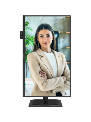������� AOC 24P4U 23.8" 1920x1080 WLED 16:9 IPS 300cd, 1500:1, 20M:1, 4ms, 178�/178�, VGA, HDMI, DP, USB hub: USB3.2x3, USB-B3.2, USB-C(15W), 120Hz, Speakers, Tilt, Height, Swivel, Pivot, Internal, VESA, Black, 3y