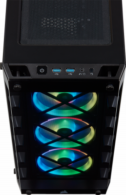  Corsair iCUE 465X RGB Black, ATX, mATX, Mini-ITX, Midi-Tower,  ,  , , 2xUSB 3.0, Audio (CC-9011188-WW)