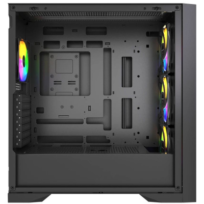 ������ Powercase ByteFlow Pro CP ARGB, Black, Non Window, Type-C, 4x 140mm ARGB PWM fans, ������, E-ATX  (CH9CLPB-A4)