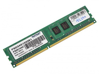 ����������� ������ 4Gb PC3-10600 1333MHz DDR3 DIMM Patriot PSD34G133381