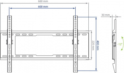 ��������� Kromax IDEAL-102 Black 32-90" max 40�� VESA 600x400 ���������